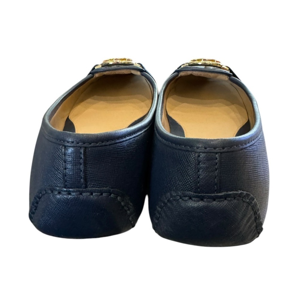 Michael Kors Women's Navy Leather Slp-on Ballet Flats 9 - Picture 6 of 8